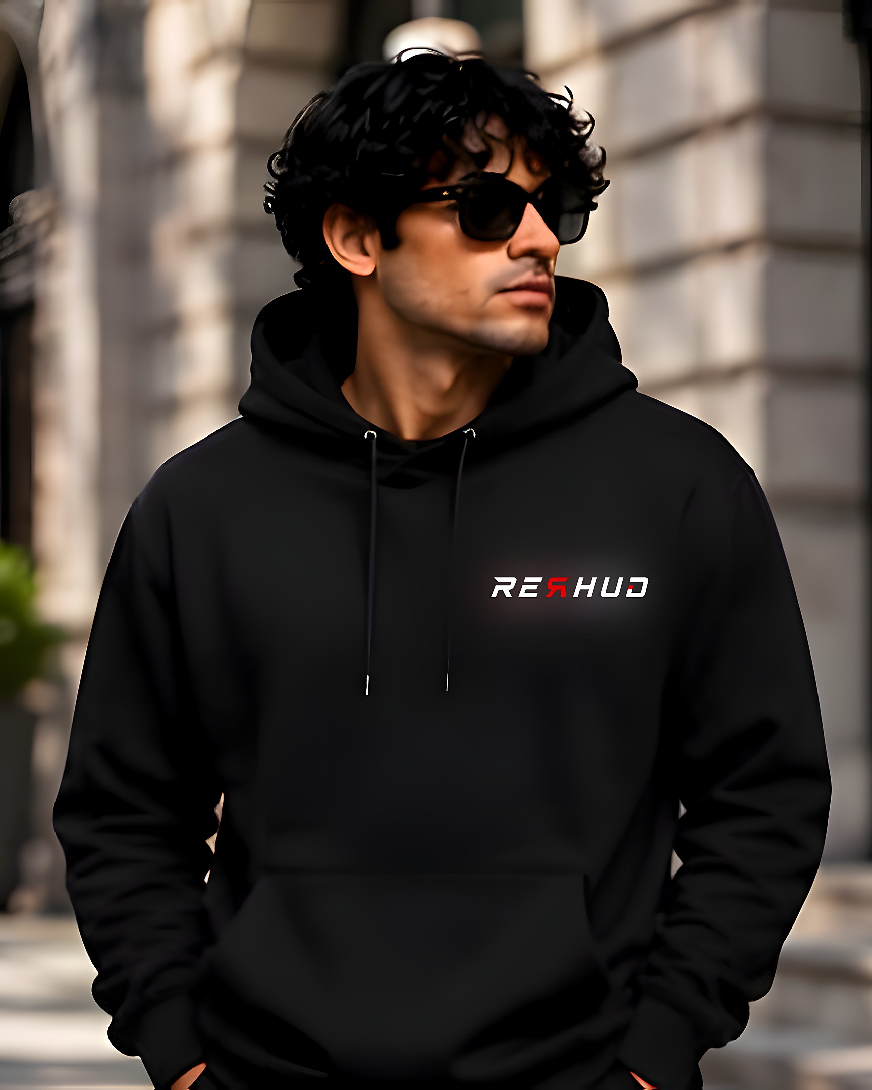 RERHUD Hoodie in Black — for him